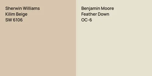 SW 6106 Kilim Beige vs OC-6 Feather Down