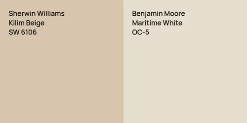 SW 6106 Kilim Beige vs OC-5 Maritime White