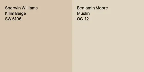 SW 6106 Kilim Beige vs OC-12 Muslin