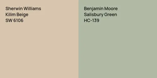 SW 6106 Kilim Beige vs HC-139 Salisbury Green