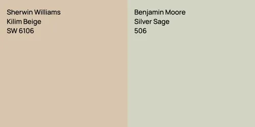 SW 6106 Kilim Beige vs 506 Silver Sage