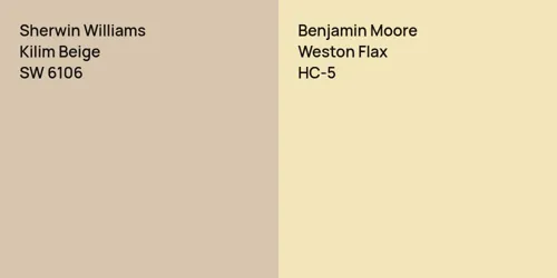 SW 6106 Kilim Beige vs HC-5 Weston Flax