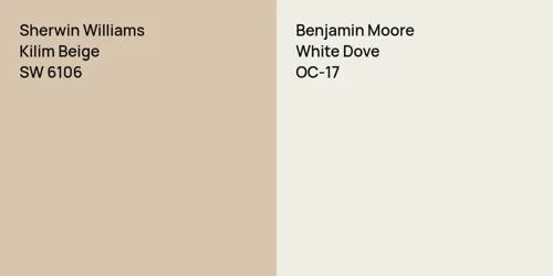 SW 6106 Kilim Beige vs OC-17 White Dove