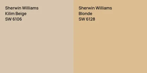 SW 6106 Kilim Beige vs SW 6128 Blonde