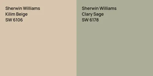 SW 6106 Kilim Beige vs SW 6178 Clary Sage