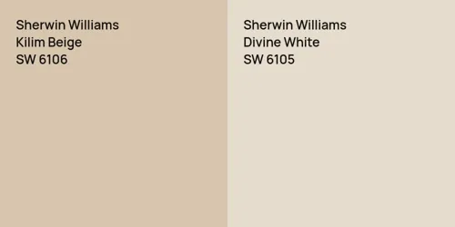 SW 6106 Kilim Beige vs SW 6105 Divine White