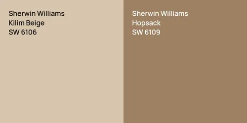 SW 6106 Kilim Beige vs SW 6109 Hopsack