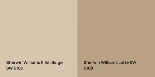 SW 6106 Kilim Beige vs SW 6108 Latte