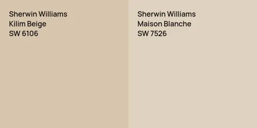 SW 6106 Kilim Beige vs SW 7526 Maison Blanche