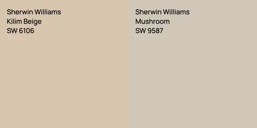 SW 6106 Kilim Beige vs SW 9587 Mushroom