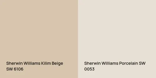 SW 6106 Kilim Beige vs SW 0053 Porcelain