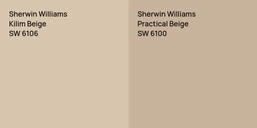 SW 6106 Kilim Beige vs SW 6100 Practical Beige