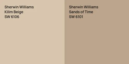 SW 6106 Kilim Beige vs SW 6101 Sands of Time