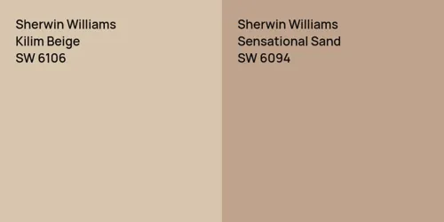 SW 6106 Kilim Beige vs SW 6094 Sensational Sand