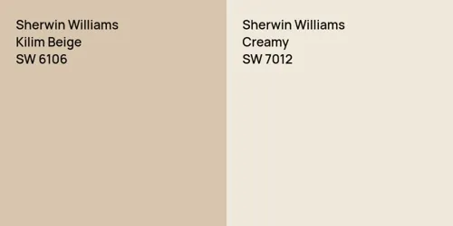 SW 6106 Kilim Beige vs SW 7012 Creamy