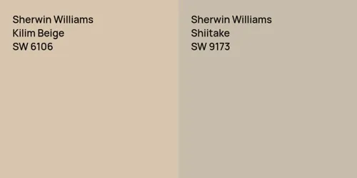 SW 6106 Kilim Beige vs SW 9173 Shiitake