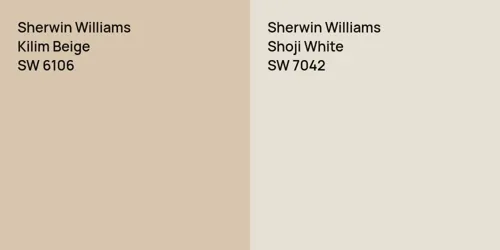 SW 6106 Kilim Beige vs SW 7042 Shoji White