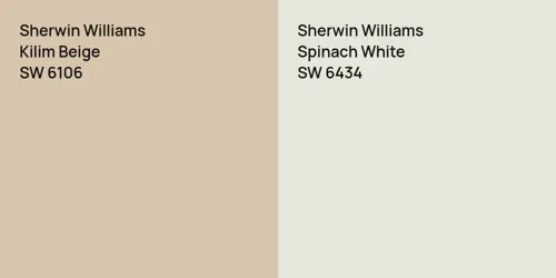 SW 6106 Kilim Beige vs SW 6434 Spinach White