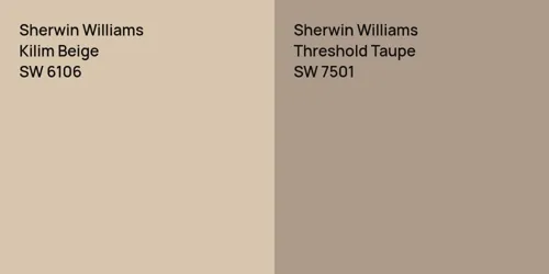 SW 6106 Kilim Beige vs SW 7501 Threshold Taupe