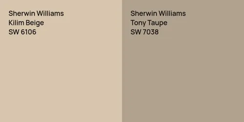 SW 6106 Kilim Beige vs SW 7038 Tony Taupe