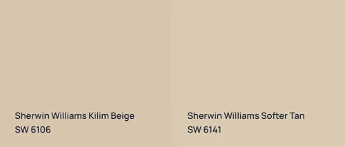 SW 6106 Kilim Beige vs SW 6141 Softer Tan