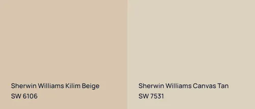 SW 6106 Kilim Beige vs SW 7531 Canvas Tan