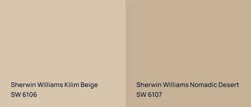 SW 6106 Kilim Beige vs SW 6107 Nomadic Desert