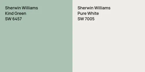 SW 6457 Kind Green vs SW 7005 Pure White