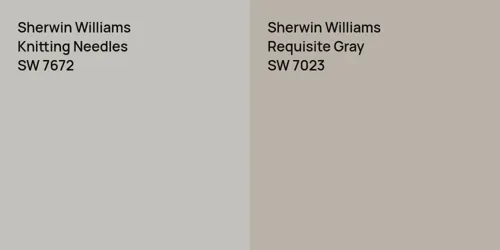 SW 7672 Knitting Needles vs SW 7023 Requisite Gray