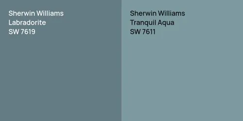 SW 7619 Labradorite vs SW 7611 Tranquil Aqua