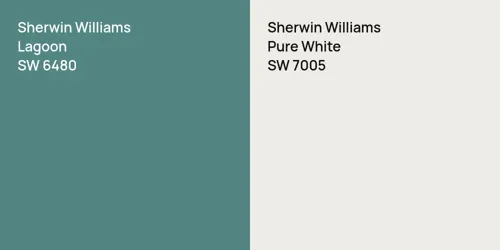 SW 6480 Lagoon vs SW 7005 Pure White