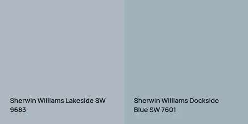 SW 9683 Lakeside vs SW 7601 Dockside Blue