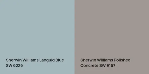 SW 6226 Languid Blue vs SW 9167 Polished Concrete