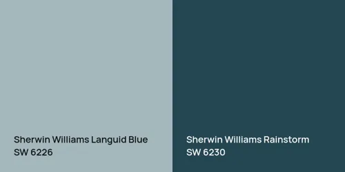 SW 6226 Languid Blue vs SW 6230 Rainstorm