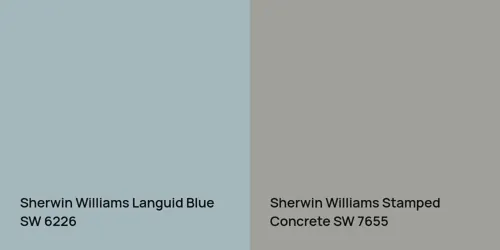 SW 6226 Languid Blue vs SW 7655 Stamped Concrete