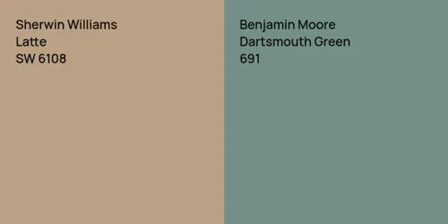 SW 6108 Latte vs 691 Dartsmouth Green