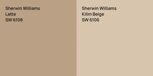 SW 6108 Latte vs SW 6106 Kilim Beige