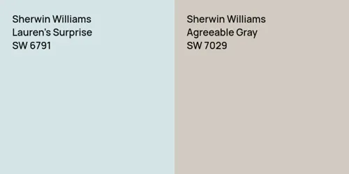 SW 6791 Lauren's Surprise vs SW 7029 Agreeable Gray