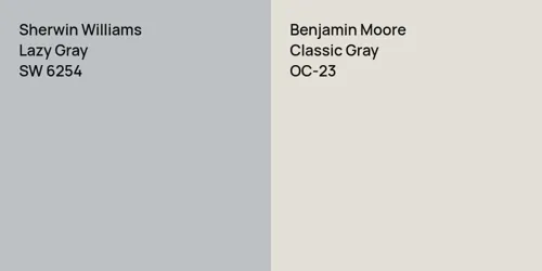 SW 6254 Lazy Gray vs OC-23 Classic Gray