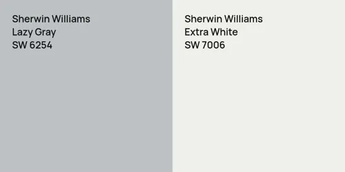 SW 6254 Lazy Gray vs SW 7006 Extra White