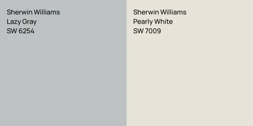 SW 6254 Lazy Gray vs SW 7009 Pearly White