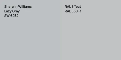 SW 6254 Lazy Gray vs RAL 860-3 