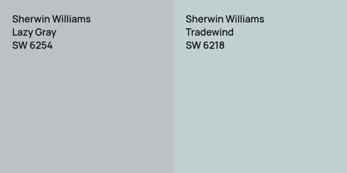 SW 6254 Lazy Gray vs SW 6218 Tradewind