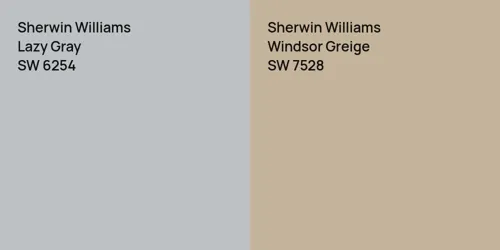 SW 6254 Lazy Gray vs SW 7528 Windsor Greige