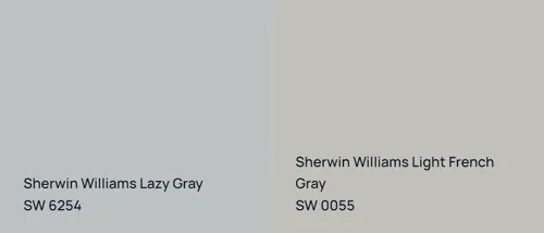 SW 6254 Lazy Gray vs SW 0055 Light French Gray