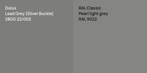 28GG 22/002 Lead Grey (Silver Buckle) vs RAL 9022  Pearl light grey