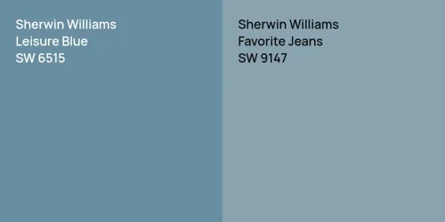 SW 6515 Leisure Blue vs SW 9147 Favorite Jeans