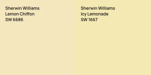 SW 6686 Lemon Chiffon vs SW 1667 Icy Lemonade