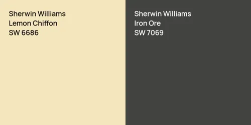 SW 6686 Lemon Chiffon vs SW 7069 Iron Ore