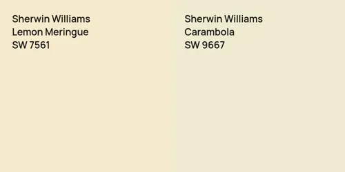 SW 7561 Lemon Meringue vs SW 9667 Carambola